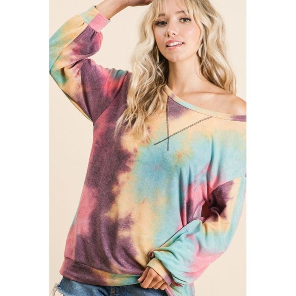 BiBi Tie Dye Pullover Top - Picture 5 of 7